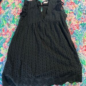Pink Lily Black Eyelet Romper/Dress